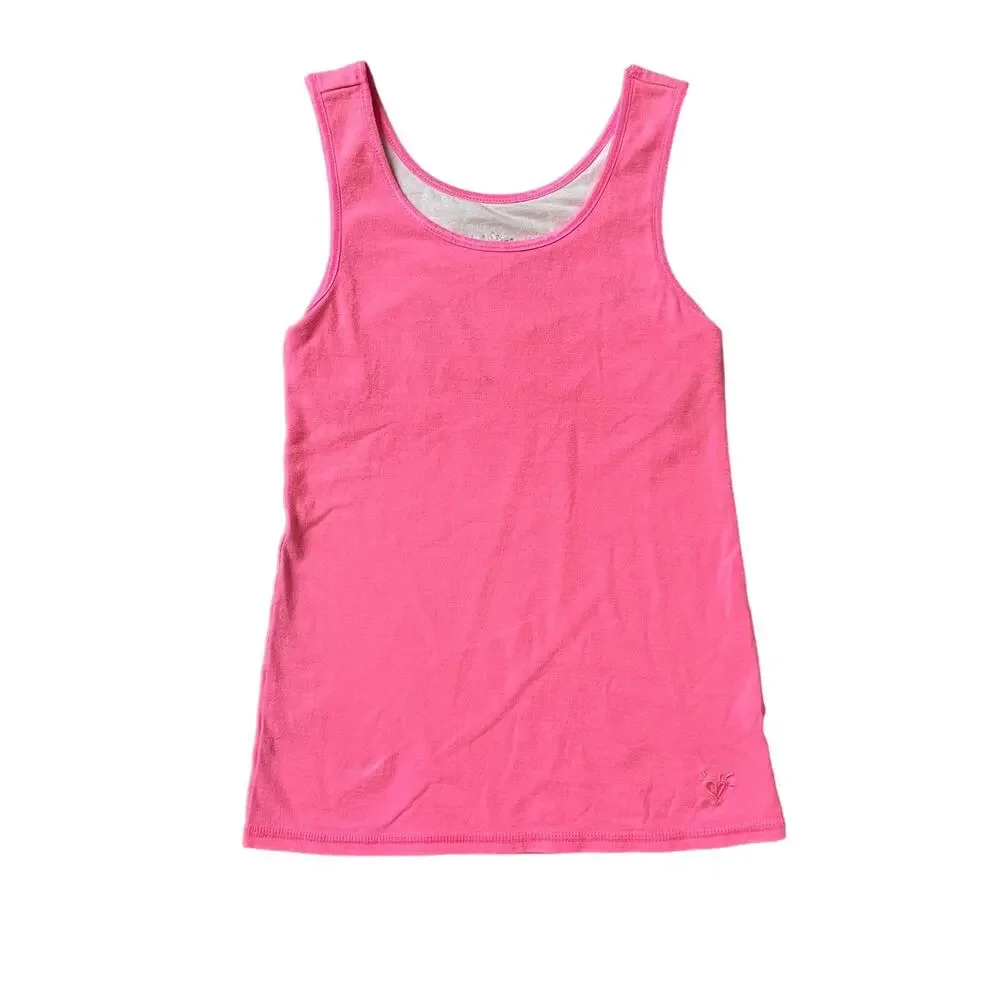 Girls 8 Justice Set Lot of 3 Built in Bra Tank Stretch Tank Tops Blue Pink Black